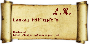Laskay Mátyás névjegykártya